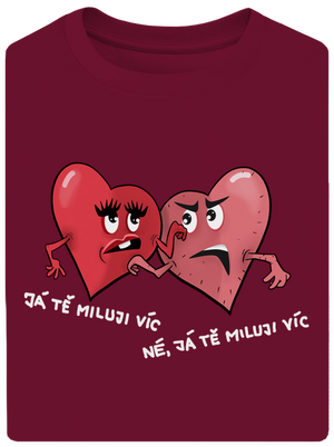 Srdíčka unisex tričko oversized Garnet