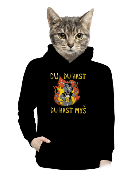 Du hast myš dámská mikina klokanka Black