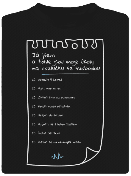 To do list na rozlučku se svobodou a fix pánské sportovní tričko Black