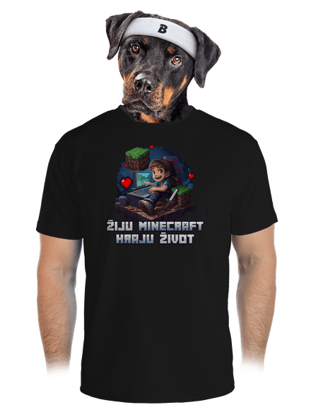 Žiju Minecraft pánské sportovní tričko Black