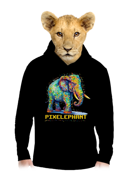 Pixelephant dětská mikina klokanka Black