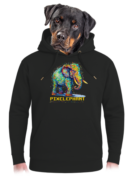 Pixelephant unisex mikina premium Dark Black