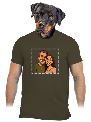 Karikatura z vlastní fotky pánské tričko Urban Khaki