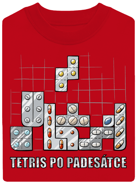 Tetris unisex mikina bez kapuce Red