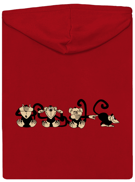 Opice pánská mikina na zip Red