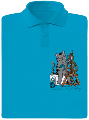 Kočka přede pánská polokošile Blue Atol