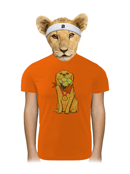 Zlatý retrívr dětské sportovní tričko Neon Orange