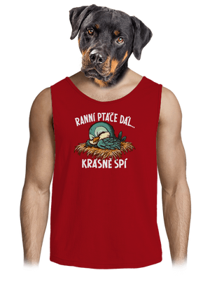 Ranní ptáče spí pánské tílko Red