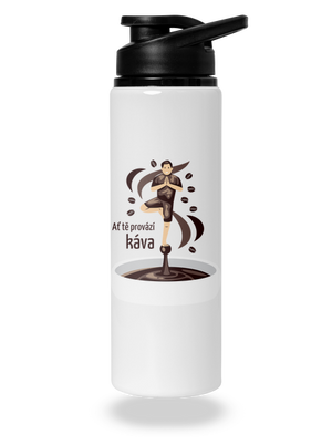 Káva provází lahev na vodu White