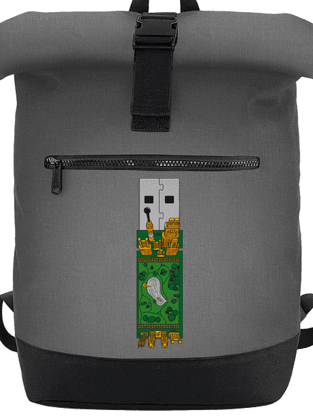 USB city batoh Grey Marl