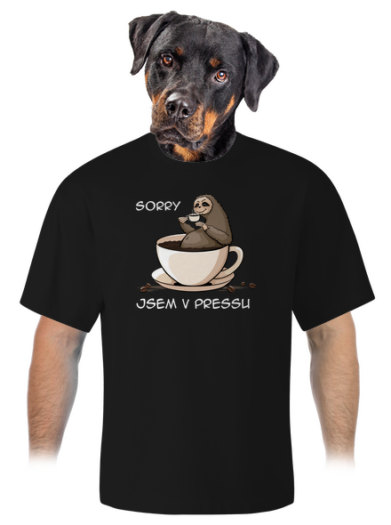 V pressu unisex tričko oversized Black