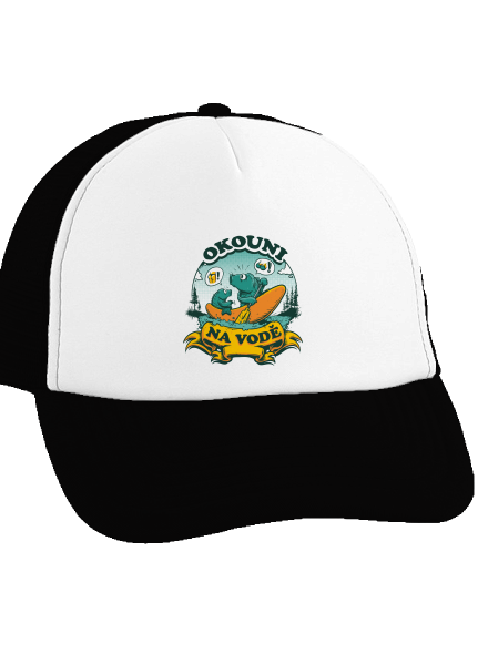 Okouni na vodě kšiltovka truckerka Black cap