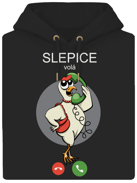 Slepice volá unisex mikina premium Dark Black