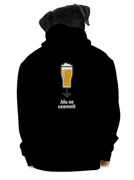Jdu se uzemnit pánská mikina na zip Black