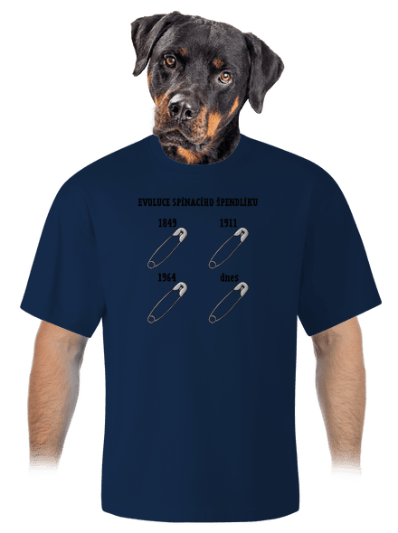 Evoluce spínacího špendlíku unisex tričko oversized Midnight Blue
