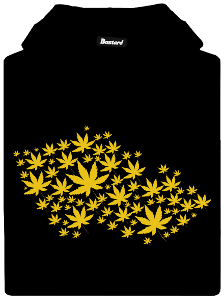 Ganja country pánská mikina klokanka Black
