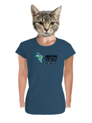 Do větru dámské tričko premium Petrol Blue