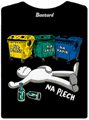 Tříděný odpad dámské tričko s lemem Black