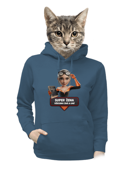 Super máma dámská mikina klokanka Denim