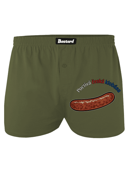 Poctivá buchta a klobása pánské trenky Khaki