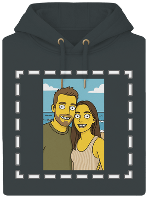 Simpsonovi z vlastní fotky unisex mikina premium Charcoal