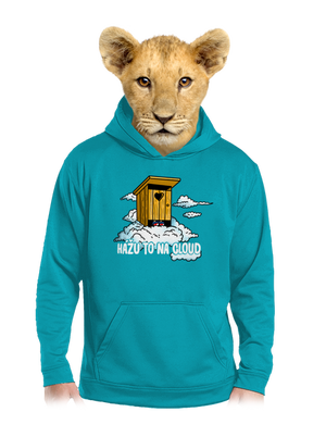 Hážu to na cloud dětská mikina klokanka Hawaiian Blue