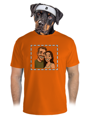 Karikatura z vlastní fotky pánské sportovní tričko Neon Orange