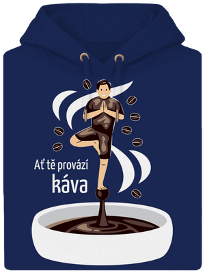 Káva provází unisex mikina premium Navy