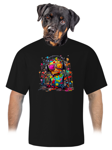 Workaholic robot unisex tričko oversized Black