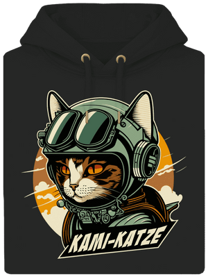 Kami-Katze unisex mikina premium Dark Black
