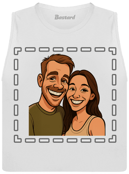 Karikatura z vlastní fotky dámské tílko volné White