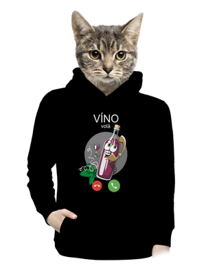 Červené víno volá dámská mikina klokanka Black