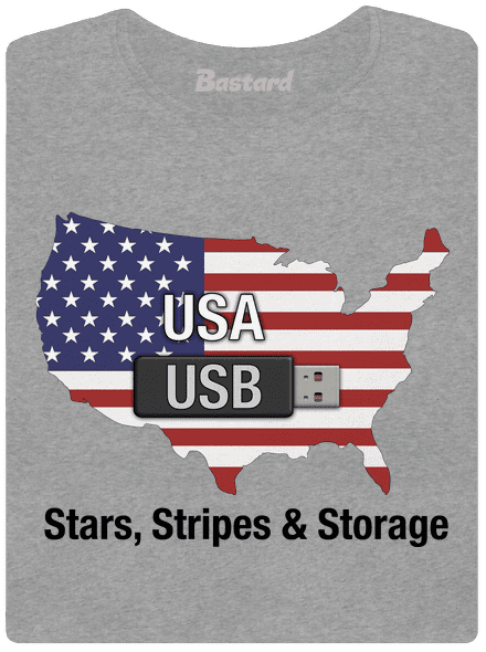 USA a USB dámské tričko Dark Gray Melange