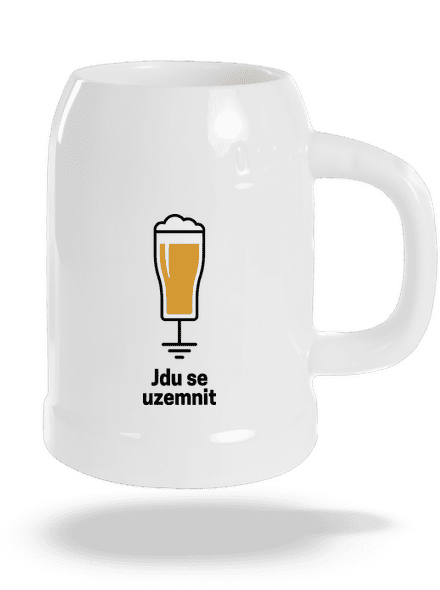 Jdu se uzemnit půllitr White