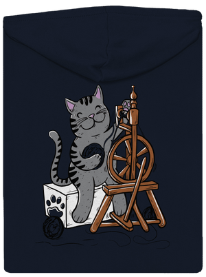 Kočka přede dámská mikina na zip Navy Mal