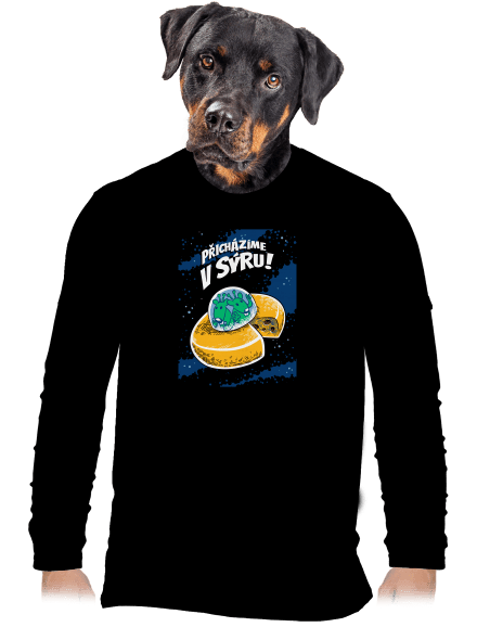 Přicházíme v sýru pánské dlouhý rukáv Black