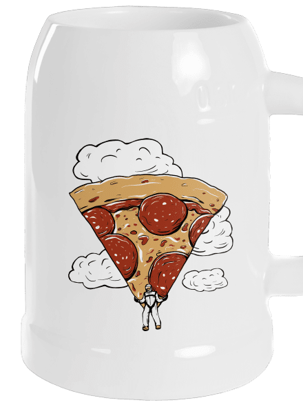 Pizzašutista půllitr White