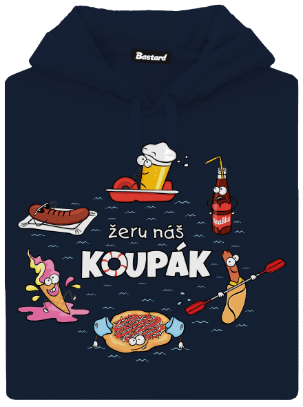 Český koupák pánská mikina klokanka Navy