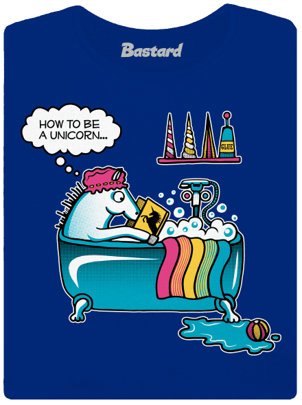 Jak se stát jednorožcem dámské tričko s lemem Royal Blue Mal