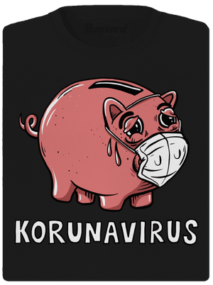 Korunavirus v kasičce dámské sportovní tričko Black