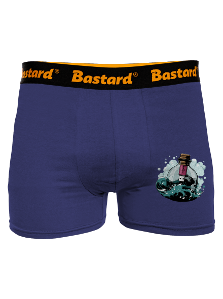 USB vzkaz v láhvi boxerky Blue Navy
