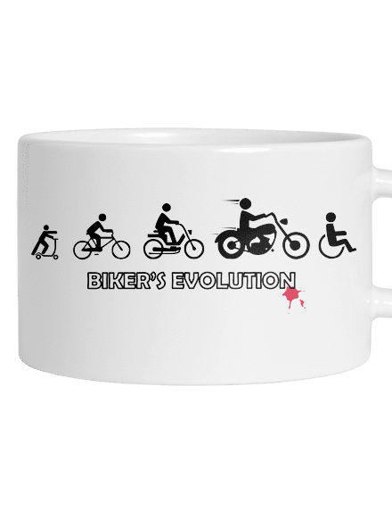 Bikers evolution hrnek makronka White