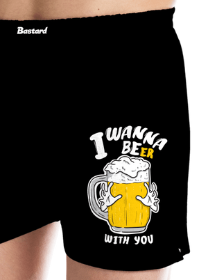 I wanna beer pánské trenky Black