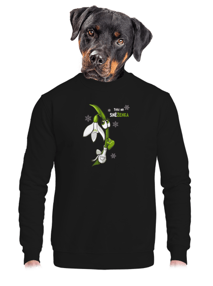 Sněženka a Tulipán unisex mikina bez kapuce Black