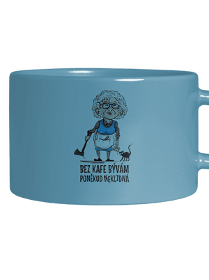 Neklidná bez kafe hrnek makronka Blue Macaron