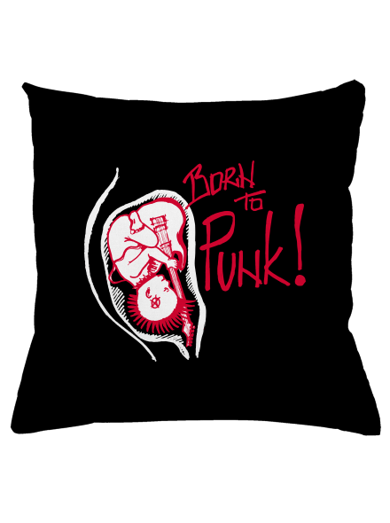 Born to punk polštář Black
