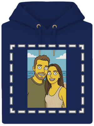 Simpsonovi z vlastní fotky unisex mikina premium Navy