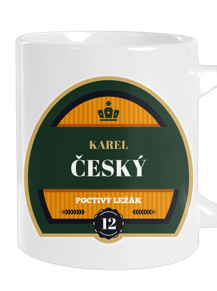 Pivní etiketa velký hrnek White