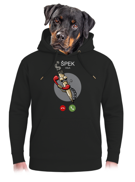 Špek volá unisex mikina premium Dark Black