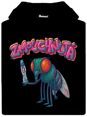 Zmouchnutá pánská mikina klokanka Black